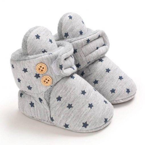 Baby Winter Cute Shoes for Girls Walk Boots for Boys Star Ankle Kids Shoes Toddlers Comfort Soft Newborns Warm Knitted Booties Shoes Kids