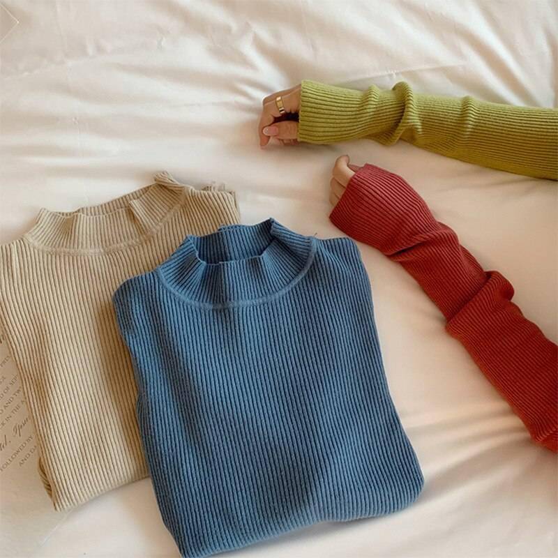 Bornladies Autumn Winter Basic Turtleneck Knitting Bottoming Warm Sweaters 2021 Women's Pullovers Solid Minimalist Cheap Tops Bornladies Autumn Winter Basic Turtleneck Knitting Bottoming Warm Sweaters 2021 Women's Pullovers Solid Minimalist Cheap Tops