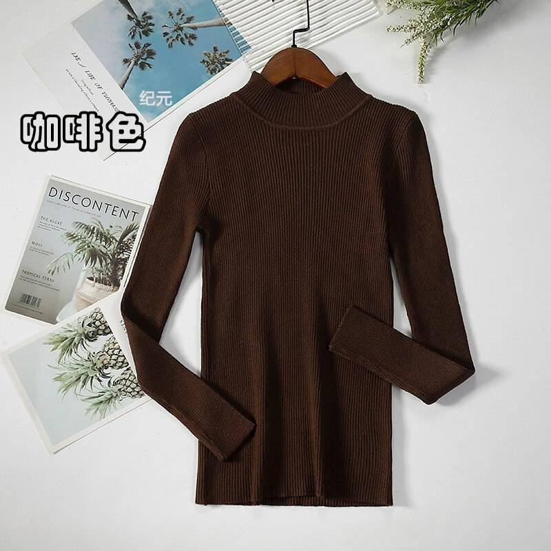 Bornladies Autumn Winter Basic Turtleneck Knitting Bottoming Warm Sweaters 2021 Women's Pullovers Solid Minimalist Cheap Tops Bornladies Autumn Winter Basic Turtleneck Knitting Bottoming Warm Sweaters 2021 Women's Pullovers Solid Minimalist Cheap Tops