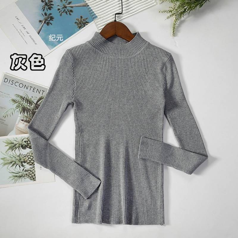 Bornladies Autumn Winter Basic Turtleneck Knitting Bottoming Warm Sweaters 2021 Women's Pullovers Solid Minimalist Cheap Tops Bornladies Autumn Winter Basic Turtleneck Knitting Bottoming Warm Sweaters 2021 Women's Pullovers Solid Minimalist Cheap Tops