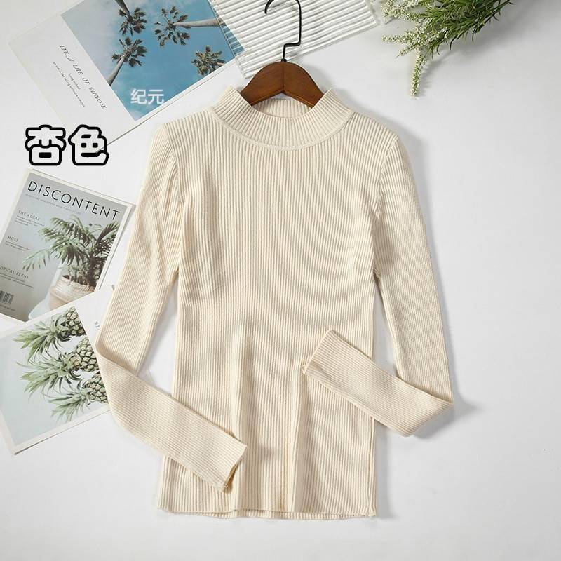 Bornladies Autumn Winter Basic Turtleneck Knitting Bottoming Warm Sweaters 2021 Women's Pullovers Solid Minimalist Cheap Tops Bornladies Autumn Winter Basic Turtleneck Knitting Bottoming Warm Sweaters 2021 Women's Pullovers Solid Minimalist Cheap Tops