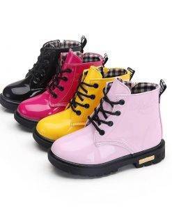 Children Boots for Girls Boys Shoes Spring Autumn PU Leather Baby Boots Fashion Toddler Kids Shoes Warm Winter Snow Boots Shoes Kids 