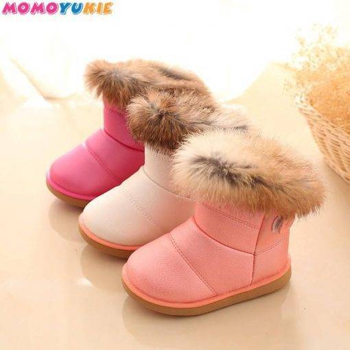 Children Warm Boots Boys Girls Winter Snow Boots with Fur 1-6 Years Kids Snow Boots Children Soft Bottom Shoes Shoes Kids
