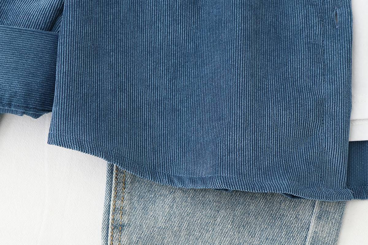 Corduroy Women Blouses Shirts Tunic Womens Tops And Blouses 2021 Womenswear Long Sleeve Clothing Button Up Down Loose White New