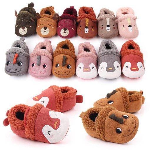 DOGEEK Baby Shoes Adorable Infant Slippers Toddler Baby Boy Girl Knit Crib Shoes Cute Cartoon Anti-slip Prewalker Baby Slippers Shoes Kids
