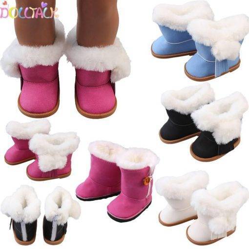 Doll Talk Plush Doll Winter Snow Boots For 18 Inch Doll Toy Zipper Keep Warm Shoes For Girl Boy Dolls Christmas Gift For Kids Shoes Kids