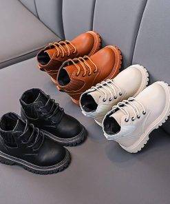 Kids Shoes Winter Baby Boots Fashion Leather Snow Boots Non-slip Casual Boys Girls Short Booties STP061 Shoes Kids 
