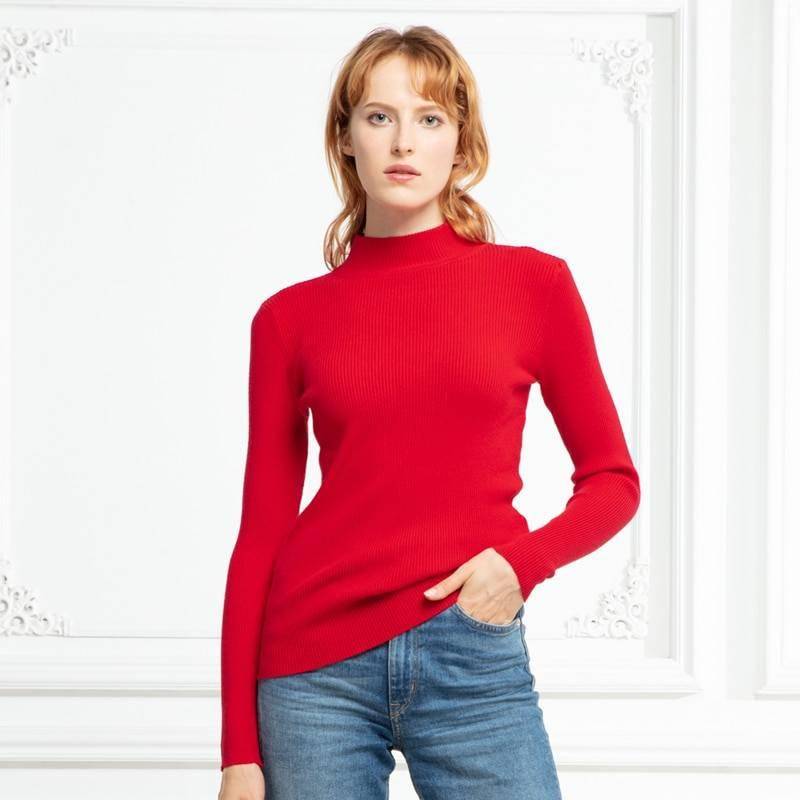 Marwin New-coming Autumn Winter Tops Turtleneck Pullovers Sweaters Primer shirt long sleeve Short Korean Slim-fit tight sweater