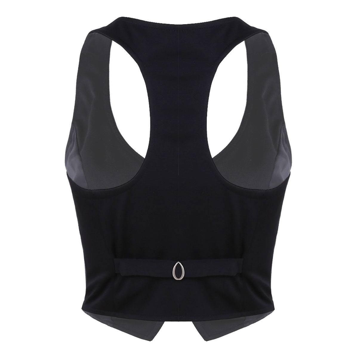 New Arrival Women Fashion V-Neck Sleeveless Button Down Fitted Racer Back Classic Vest Shirts Separate Waistcoat for Formal Wear