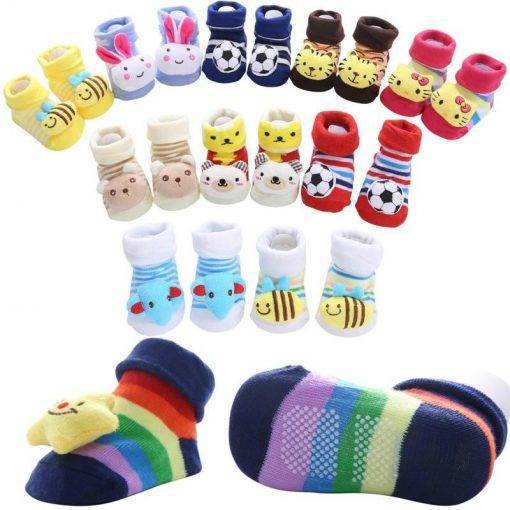 Newborn Baby Socks Rubber Anti Slip Floor Kids Toddlers Fashion Animal Newborn Cute Sock Shoes Winter Socks for Baby Girl Shoes Kids