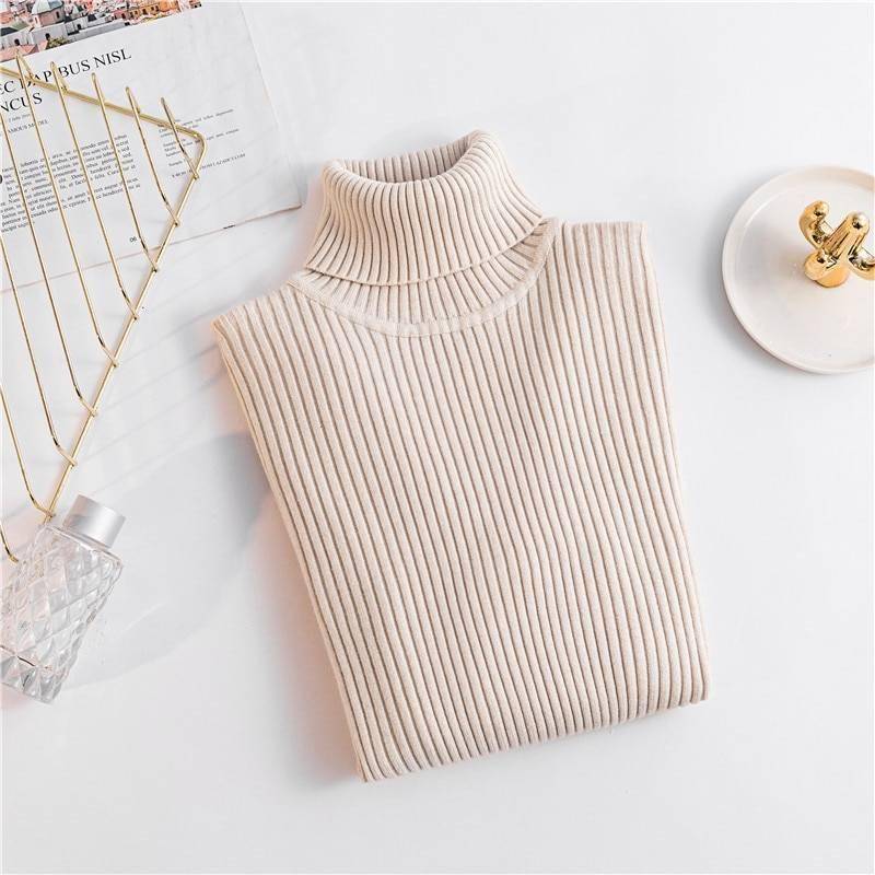 On Sale Pullover 2021 Autumn Winter Women Knitted Foldover Turtleneck Sweater Casual Rib Jumper Throat Female Pull Clothing Coat On Sale Pullover 2021 Autumn Winter Women Knitted Foldover Turtleneck Sweater Casual Rib Jumper Throat Female Pull Clothing Coat
