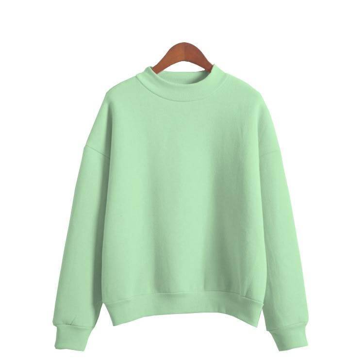 Woman Sweatshirts 2021 Sweet Korean O-neck Knitted Pullovers Thick Autumn Winter Candy Color Loose Hoodies Solid Womens Clothing Woman Sweatshirts 2021 Sweet Korean O-neck Knitted Pullovers Thick Autumn Winter Candy Color Loose Hoodies Solid Womens Clothing