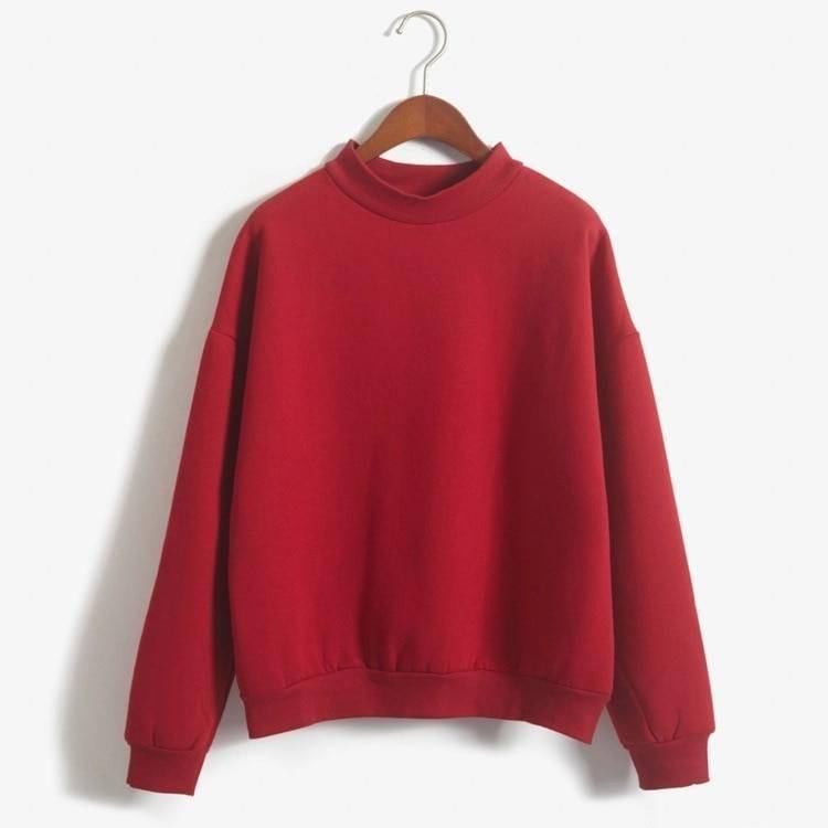 Woman Sweatshirts 2021 Sweet Korean O-neck Knitted Pullovers Thick Autumn Winter Candy Color Loose Hoodies Solid Womens Clothing Woman Sweatshirts 2021 Sweet Korean O-neck Knitted Pullovers Thick Autumn Winter Candy Color Loose Hoodies Solid Womens Clothing