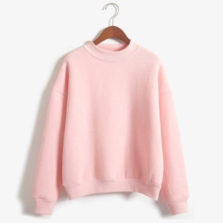 Woman Sweatshirts 2021 Sweet Korean O-neck Knitted Pullovers Thick Autumn Winter Candy Color Loose Hoodies Solid Womens Clothing Woman Sweatshirts 2021 Sweet Korean O-neck Knitted Pullovers Thick Autumn Winter Candy Color Loose Hoodies Solid Womens Clothing