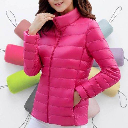 Women’s winter coat Ultra Light Down Jacket White Duck Down Jacket Long Sleeve Warm Coat Parka Female Solid Portable Outwear Coats & Jackets Women's Fashion