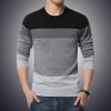 Autumn Casual Men’s Sweater O-Neck Striped Slim Fit Knittwear Men's Fashion 