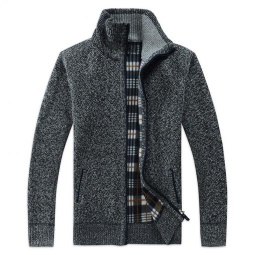 Autumn Winter Men’s Sweater Coat Faux Fur Wool Sweater Men's Fashion