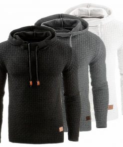 Long Sleeve Solid Color Hooded Mens Sweater Men's Fashion 