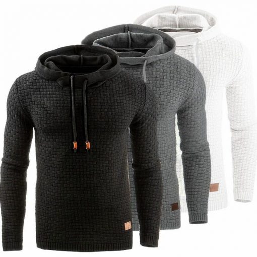 Long Sleeve Solid Color Hooded Mens Sweater Men's Fashion