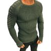 Men Autumn Round Neck Patchwork Quality Knitted Sweaters Men's Fashion 