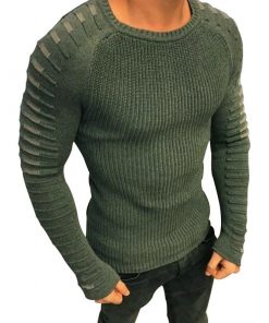 Men Autumn Round Neck Patchwork Quality Knitted Sweaters Men's Fashion 