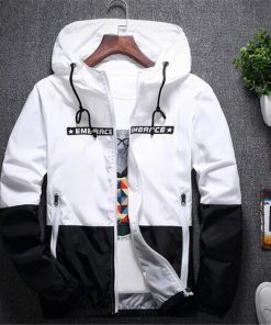 Men Casual Slim Patchwork Windbreaker Jacket Male Outwear Men's Fashion 