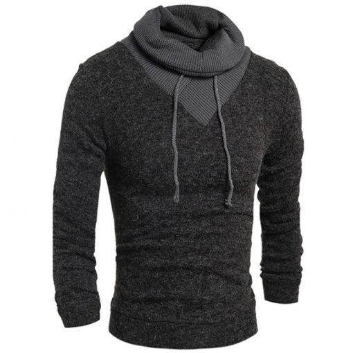 Men Casual Slim Soild Color Hedging Turtleneck Sweater Men's Fashion