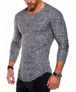 Men Fashion Spring Thin Pullover Men Homme Leisure Solid Color Sweater Men's Fashion 