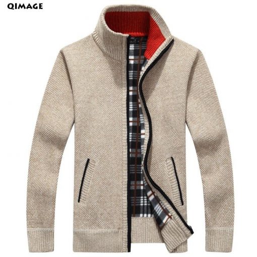 Men’s Sweaters Autumn Winter Warm Cashmere Wool Zipper Pullover Sweaters Men's Fashion