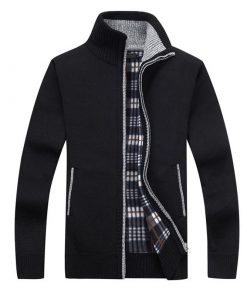 Mens Fleece Sweate Autumn Winter Warm Cashmere Dress Men's Fashion 