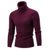 New Autumn Winter Turtleneck Solid Color Casual Sweater Fit Pullovers Men's Fashion 