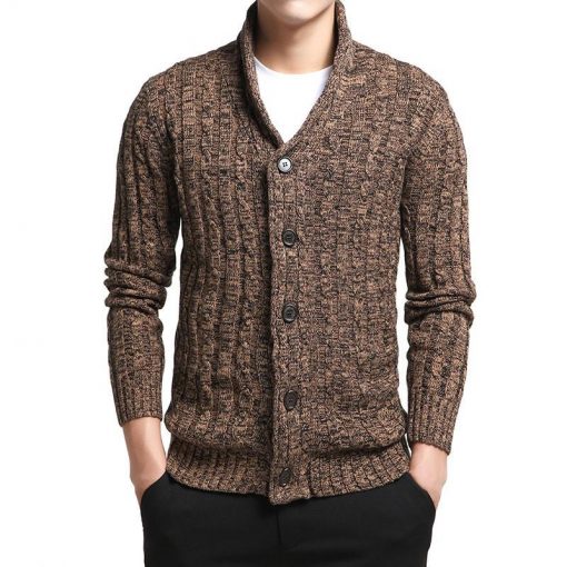 New Brand Men V-Neck Solid Slim Fit Knitting Sweaters Men's Fashion