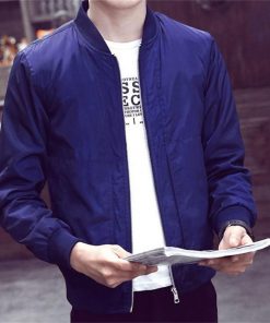 Spring Autumn Casual Solid Fashion Slim Bomber Jacket Men Men's Fashion 
