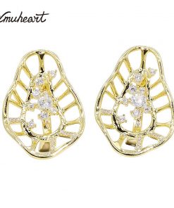 XMUHEART Earrings For Women Clip Earrings For Girl Women Jewelry Gold White Zircon Crystal Stone Fashion High Quality Uncategorized 