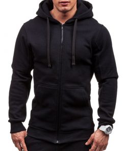 Men's Hoodies Sweatshirt Long Sleeve Zip Slim Coat Male Jacket