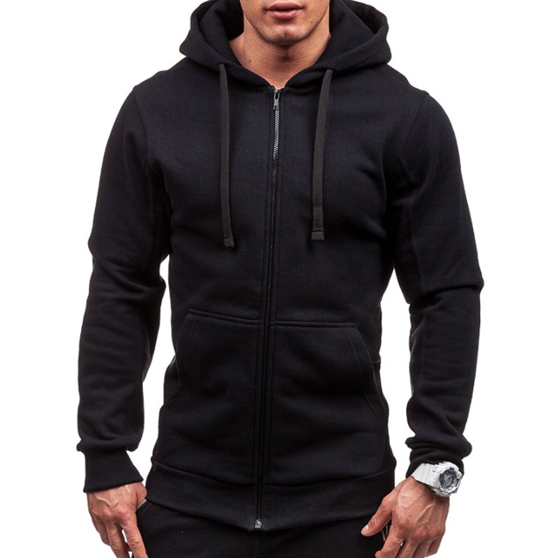 Men's Hoodies Sweatshirt Long Sleeve Zip Slim Coat Male Jacket