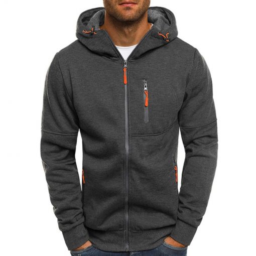 Fashion Hoodies Brand Men Personality Zipper Sweatshirt Male Hoody
