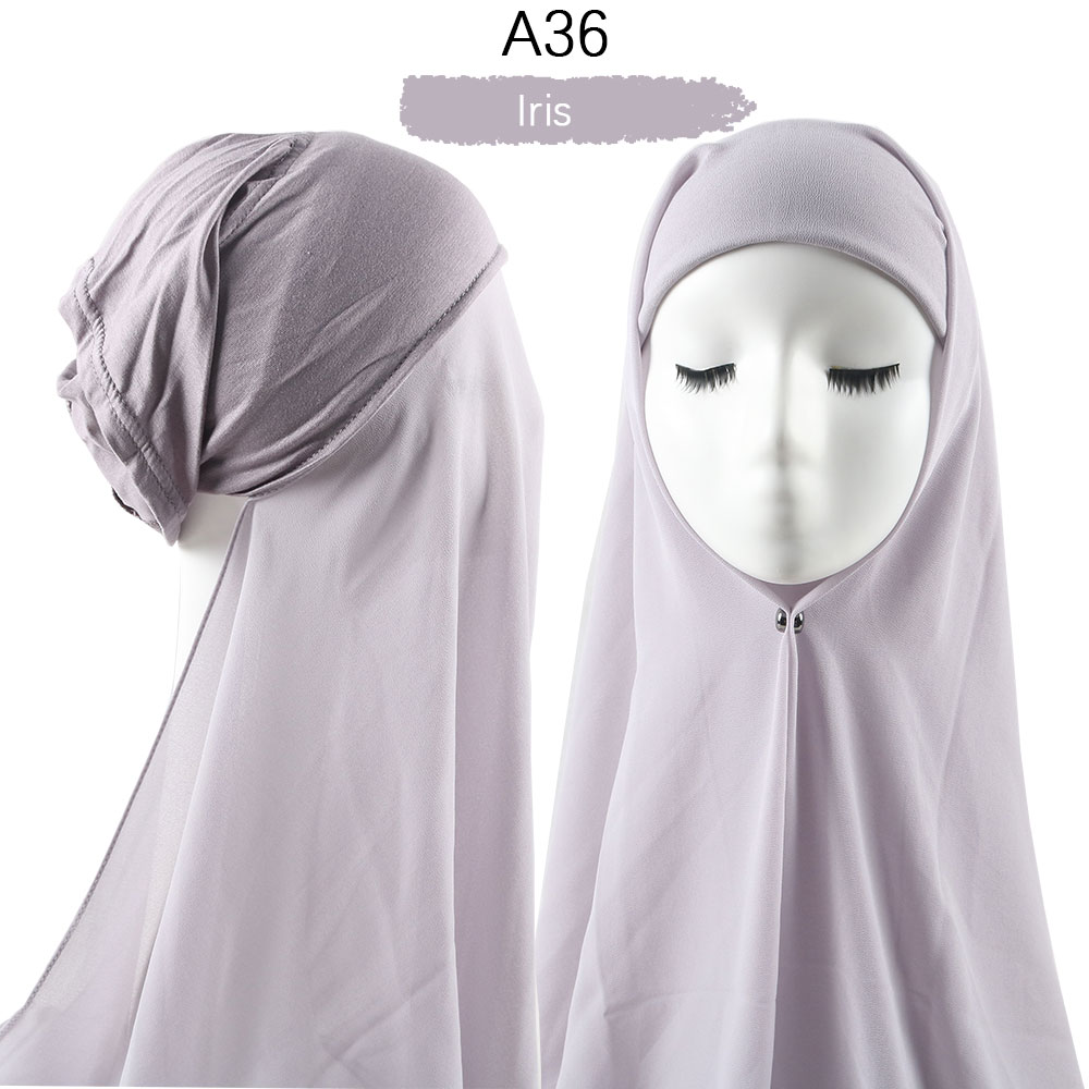 Hijab With Cap Heavy Chiffon Jersey