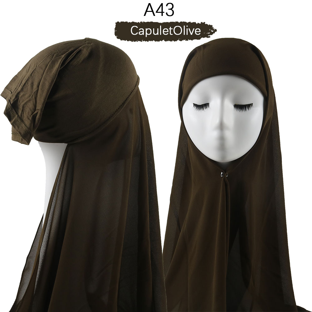 Hijab With Cap Heavy Chiffon Jersey