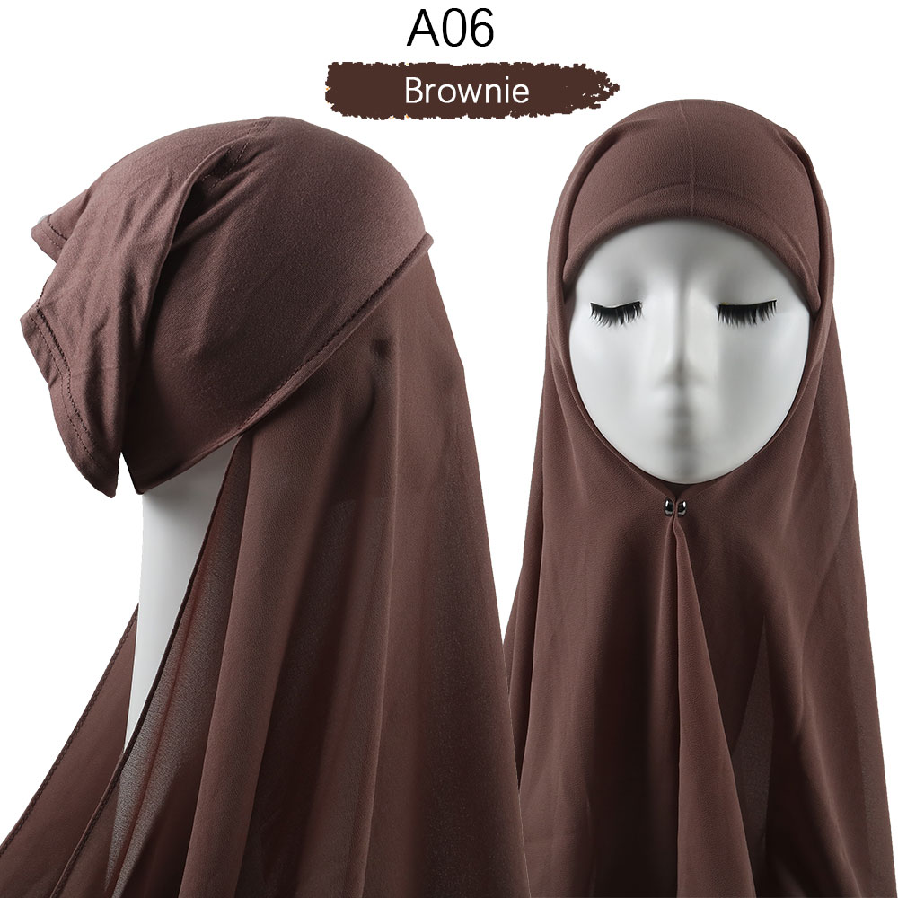 Hijab With Cap Heavy Chiffon Jersey
