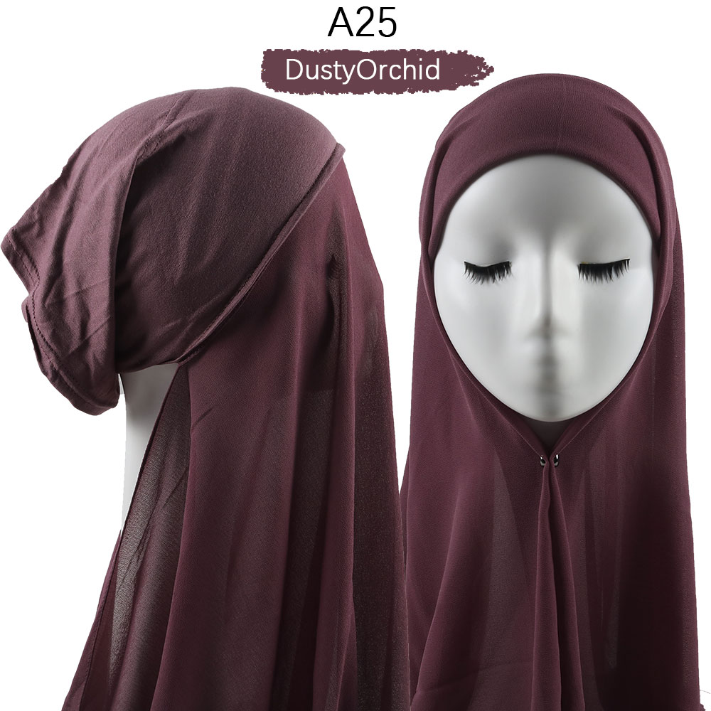 Hijab With Cap Heavy Chiffon Jersey