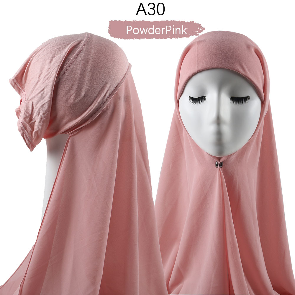 Hijab With Cap Heavy Chiffon Jersey