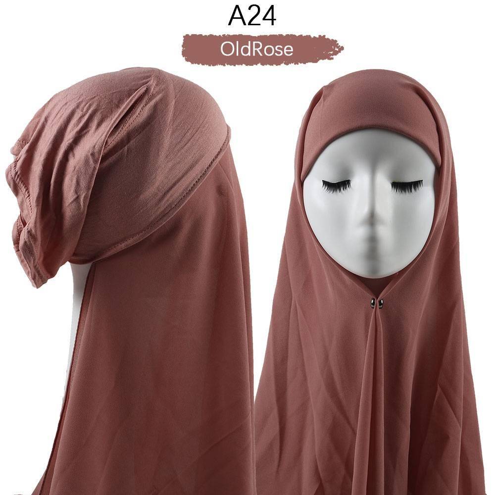 Hijab With Cap Heavy Chiffon Jersey