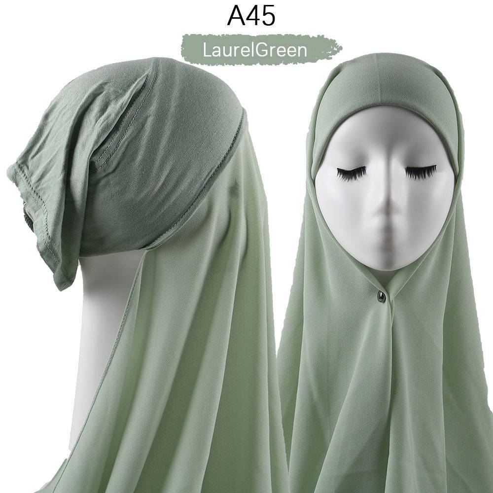 Hijab With Cap Heavy Chiffon Jersey