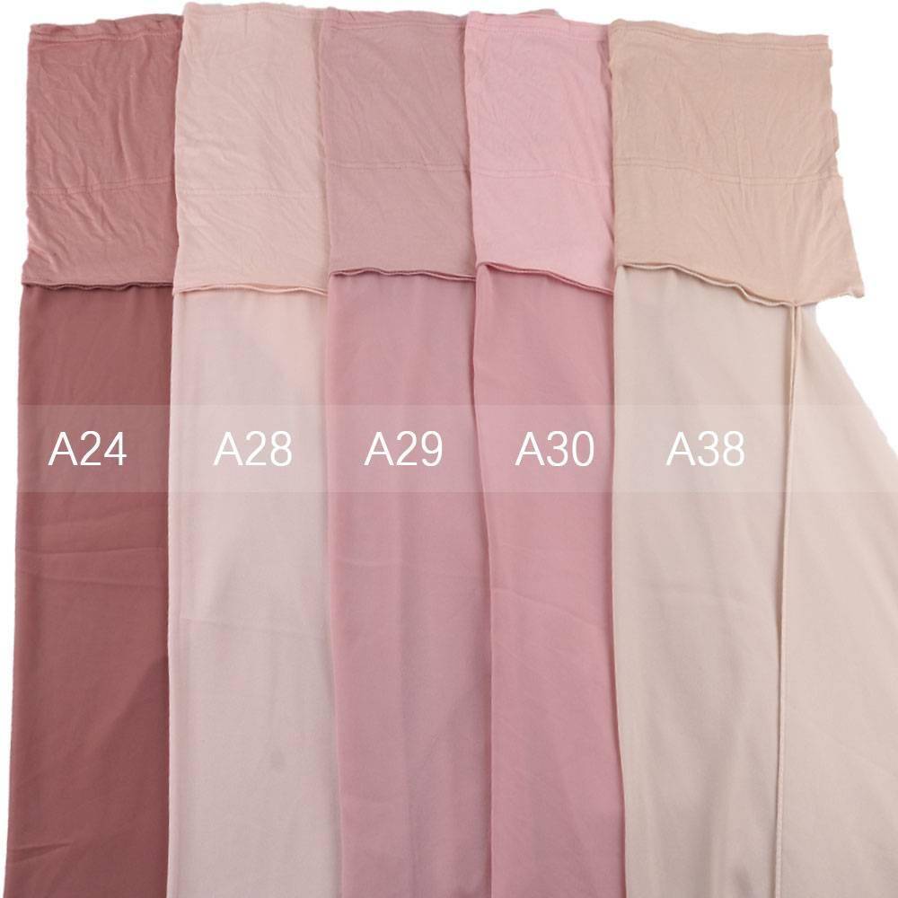 Hijab With Cap Heavy Chiffon Jersey